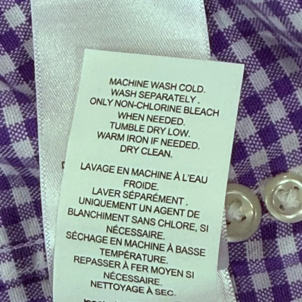 Polo Ralph Lauren Classic Fit Gingham Oxford Shirt Mens XXL Purple White NWT